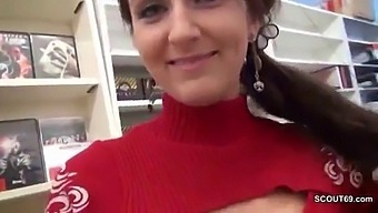 Young And Horny Temporary Employee Gets Fucked And Cumm On In Video Store