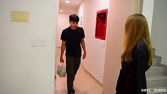A Blonde College Girl Receives An Unexpected Surprise During A Relaxing Massage